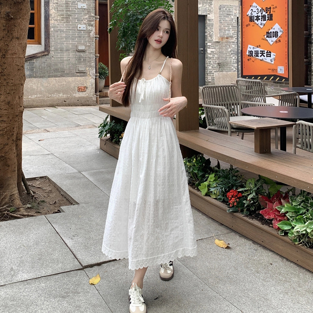 沐晓欣 通勤百搭舒适时尚吊带连衣裙 女款