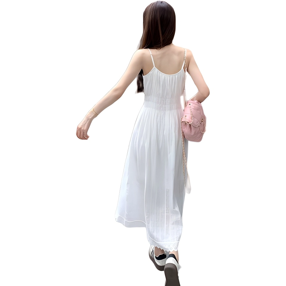 沐晓欣 通勤百搭舒适时尚吊带连衣裙 女款