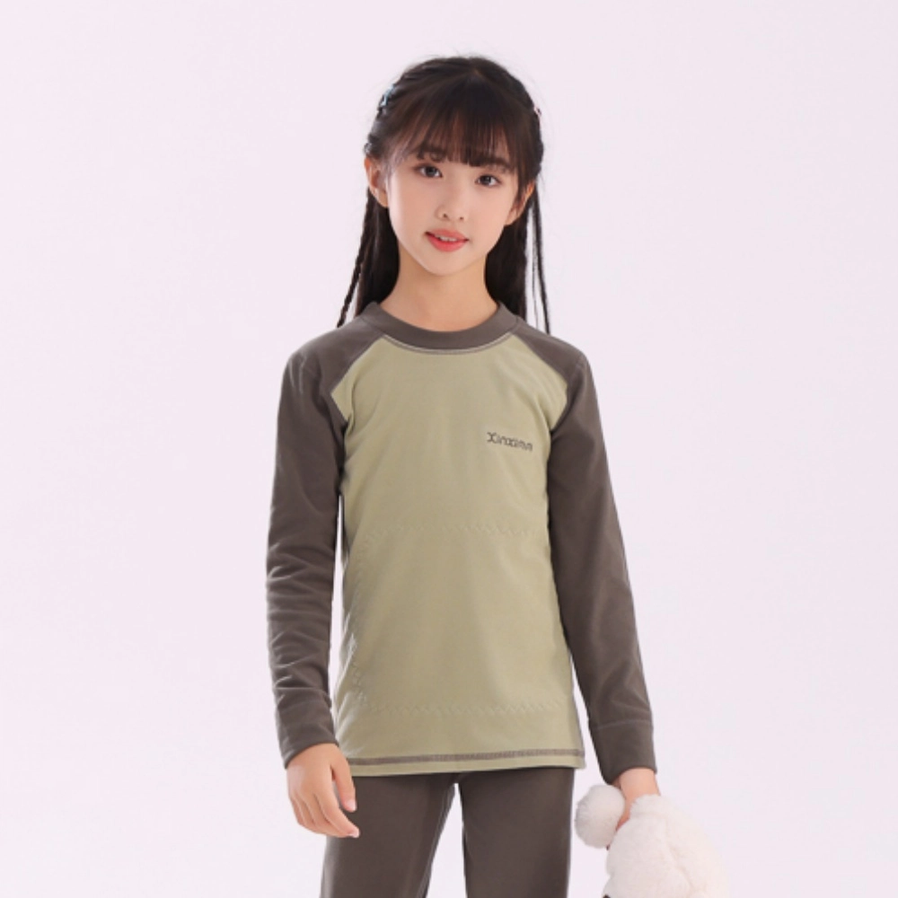 棉基因 云朵绒舒适柔软青少年贴肤锁温贴片轻便高弹性大童简约百搭保暖套装 男女同款