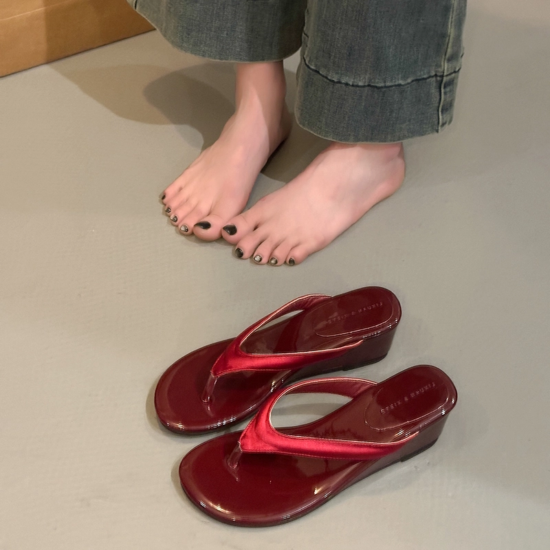 美洲爵士 小众时尚豹纹通勤百搭人字拖鞋 女