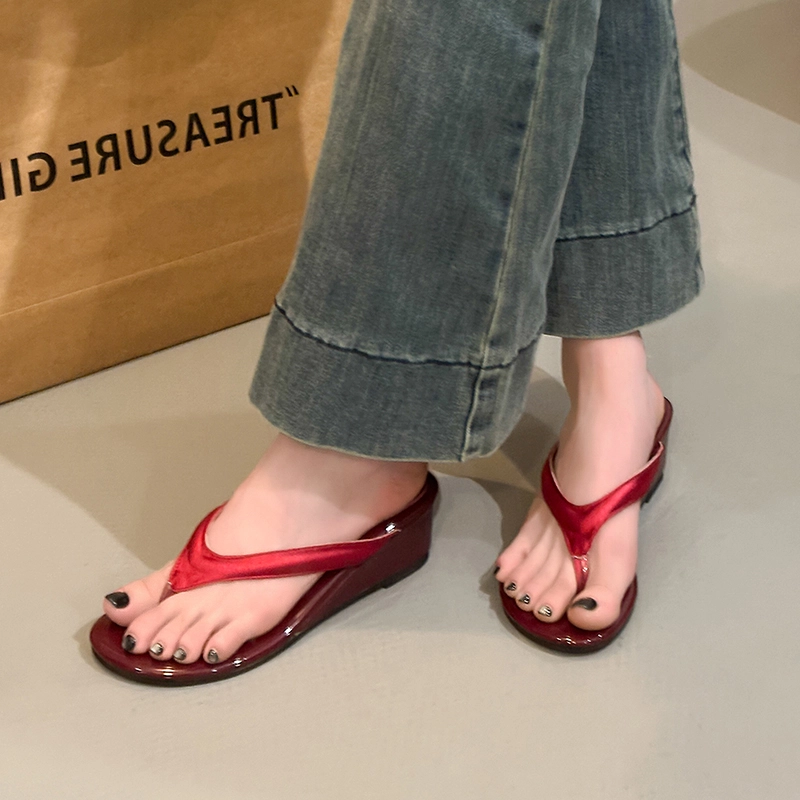 美洲爵士 小众时尚豹纹通勤百搭人字拖鞋 女