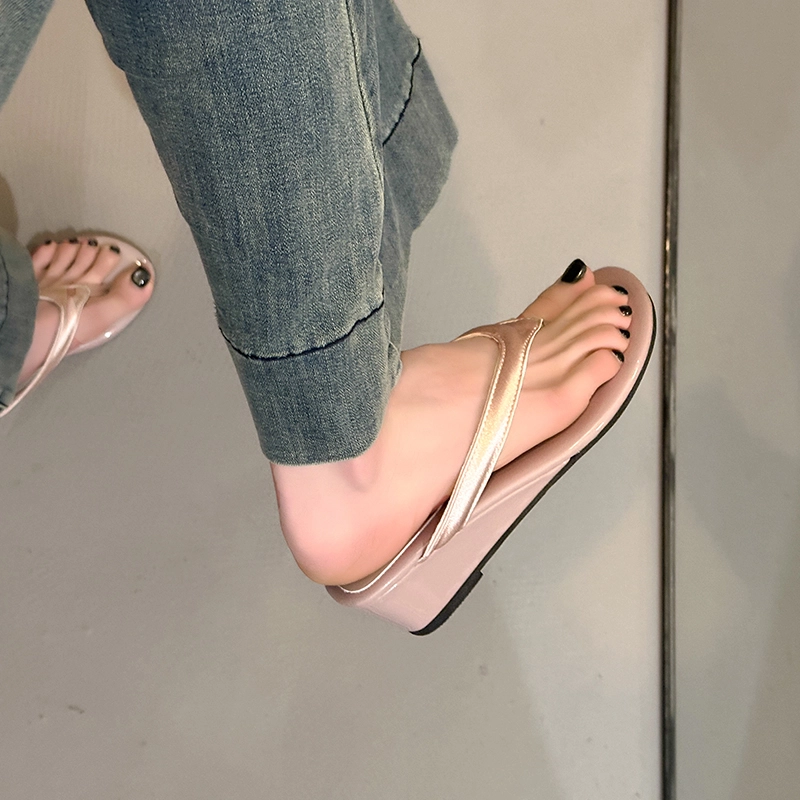 美洲爵士 小众时尚豹纹通勤百搭人字拖鞋 女