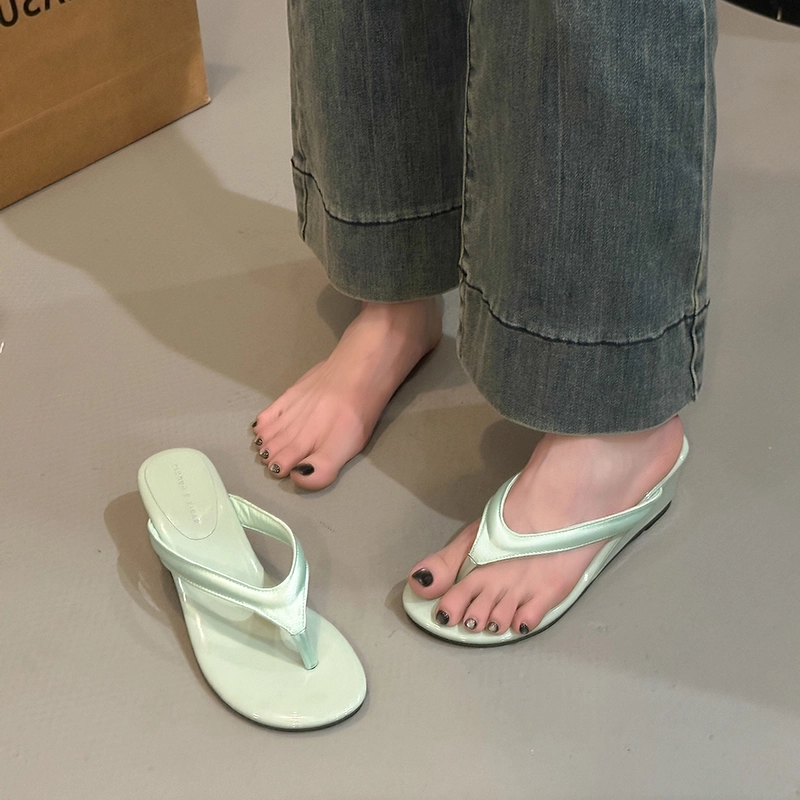 美洲爵士 小众时尚豹纹通勤百搭人字拖鞋 女