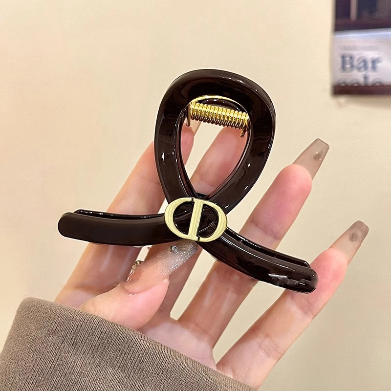 千桐 大号复古金标鲨鱼夹抓夹高级感后脑勺显发量发饰 亚克力 发夹 女款