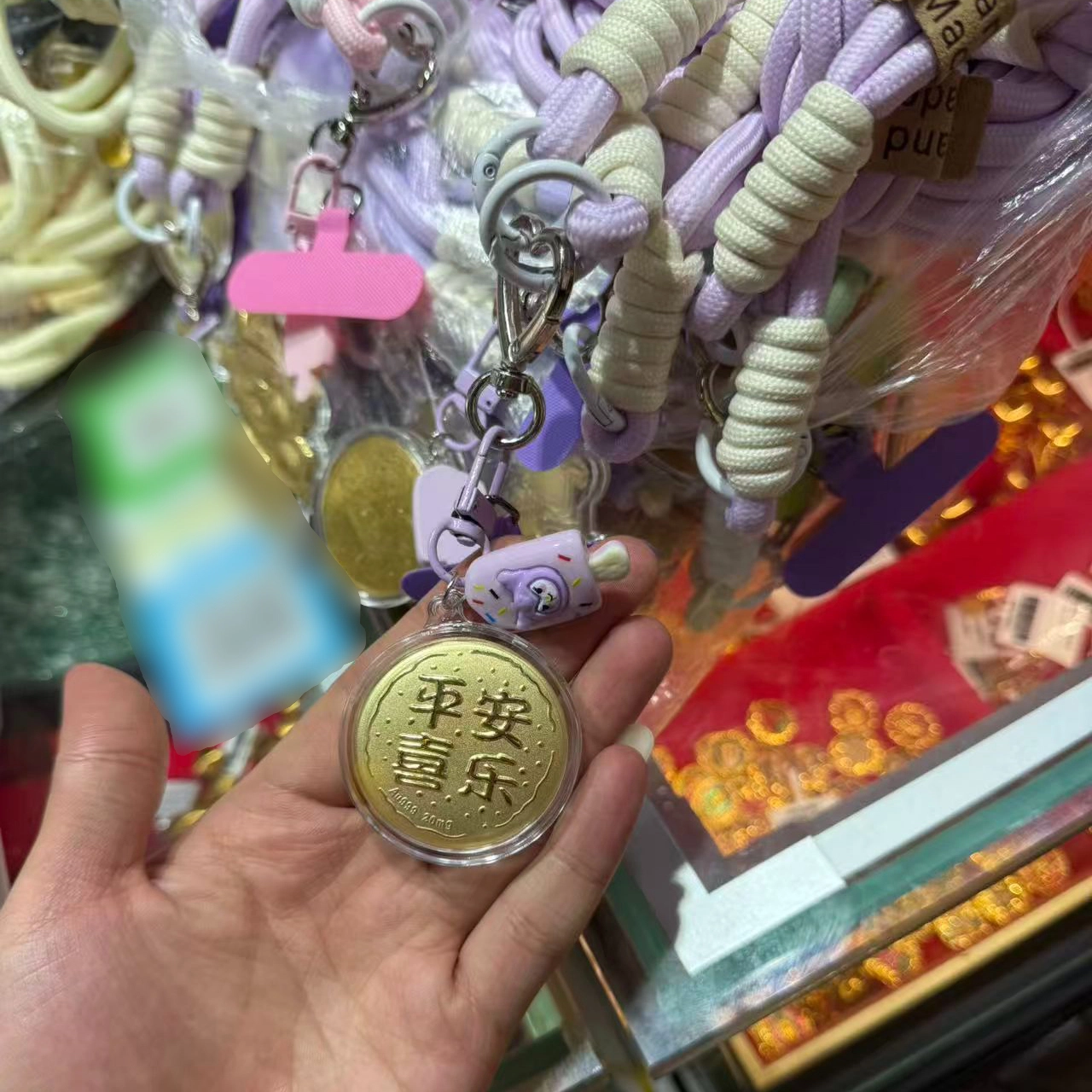挚爱永恒 平安喜乐 新中式国风可爱萌趣手机链 个性创意百搭背包挂饰 亚克力 钥匙扣 女款