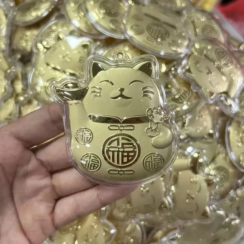 挚爱永恒 元宝招财猫挂件 招财纳福 精致萌趣可爱小猫咪 新中式创意背包挂饰 亚克力 钥匙扣 女款