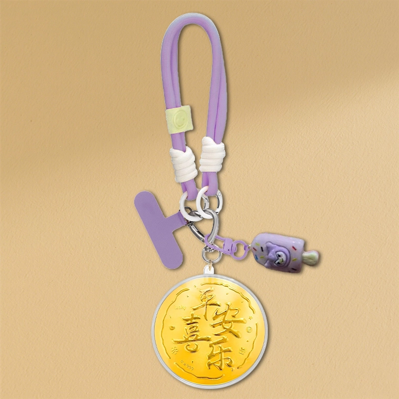 挚爱永恒 平安喜乐 新中式国风可爱萌趣手机链 个性创意百搭背包挂饰 亚克力 钥匙扣 女款