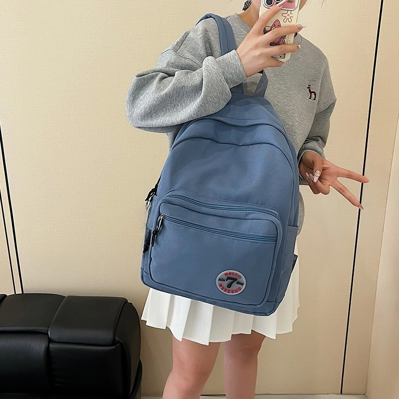 普乐威 日系原宿风简约百搭休闲时尚潮流韩版初高中大学上课旅游 尼龙 双肩包 男女同款情侣款 多色