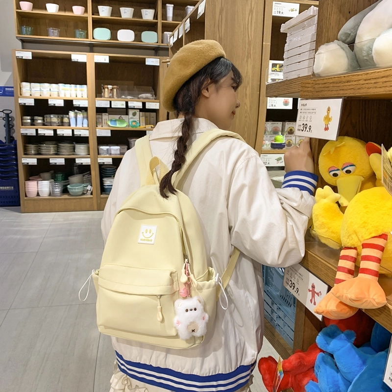 普乐威 大学生日系森系初中生高中韩版简约百搭 尼龙 双肩包 大号 男女同款情侣款 多色