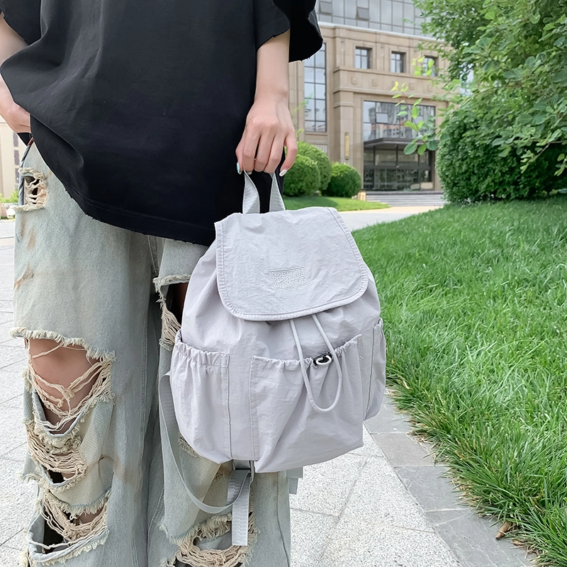 普乐威 韩版小众简约百搭轻便 尼龙 双肩包 男女同款情侣款 多色