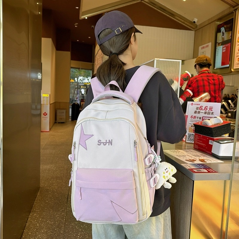 普乐威 小众高颜值大容量高中大学生初中生校园百搭小清新韩国森系 尼龙 双肩包 男女同款情侣款 多色