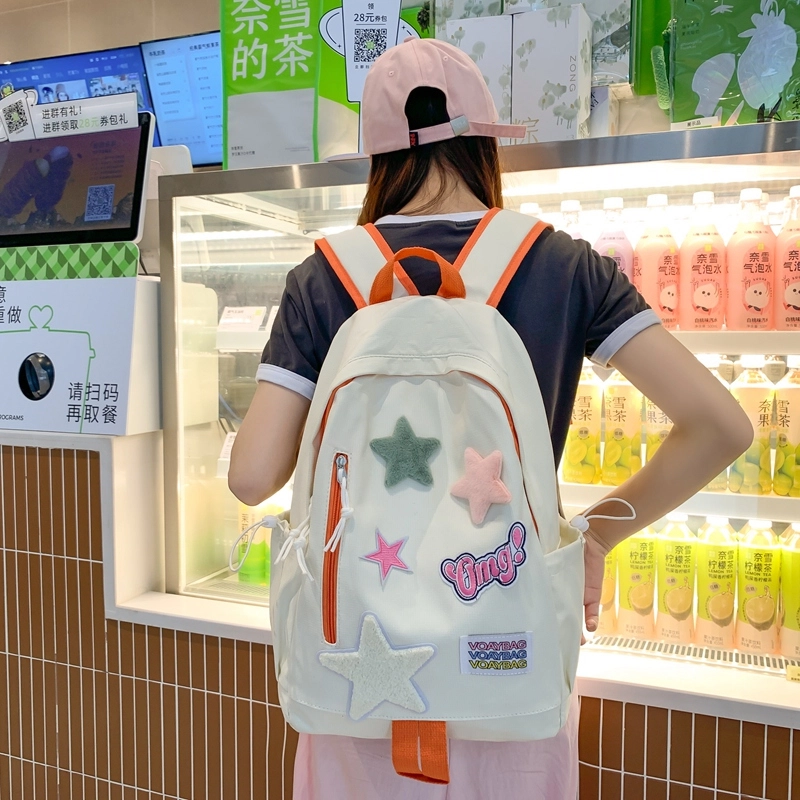 普乐威 韩版小众潮流时尚洋气百搭高颜值 尼龙 双肩包 男女同款情侣款 多色