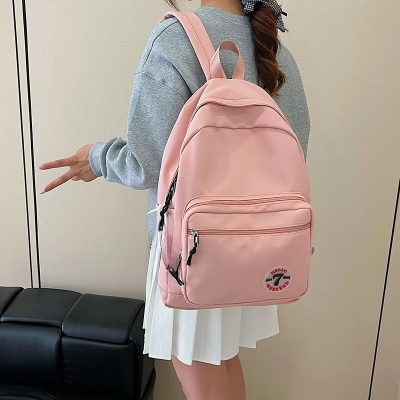 普乐威 日系原宿风简约百搭休闲时尚潮流韩版初高中大学上课旅游 尼龙 双肩包 男女同款情侣款 多色