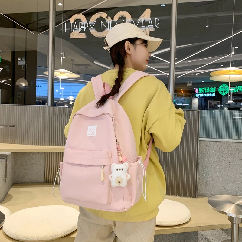 普乐威 大学生日系森系初中生高中韩版简约百搭 尼龙 双肩包 大号 男女同款情侣款 多色