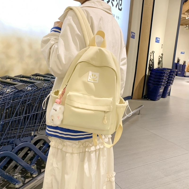 普乐威 大学生日系森系初中生高中韩版简约百搭 尼龙 双肩包 大号 男女同款情侣款 多色
