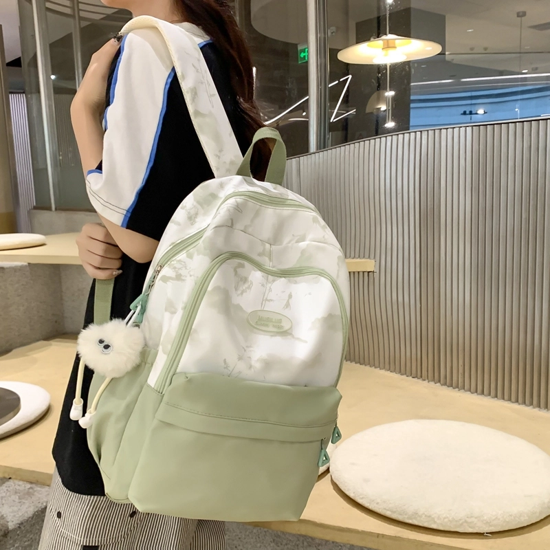普乐威 中式高颜值扎染小众清新可爱旅游轻便大学生初高中生大容量 尼龙 双肩包 大号 女款 多色