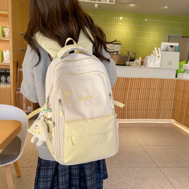 普乐威 小众高颜值大容量高中大学生初中生校园百搭小清新韩国森系 尼龙 双肩包 男女同款情侣款 多色