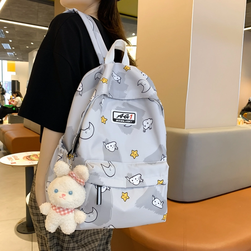 普乐威 可爱卡通甜美高颜值小众设计大容量上课通勤百搭 尼龙 双肩包 女款 多色