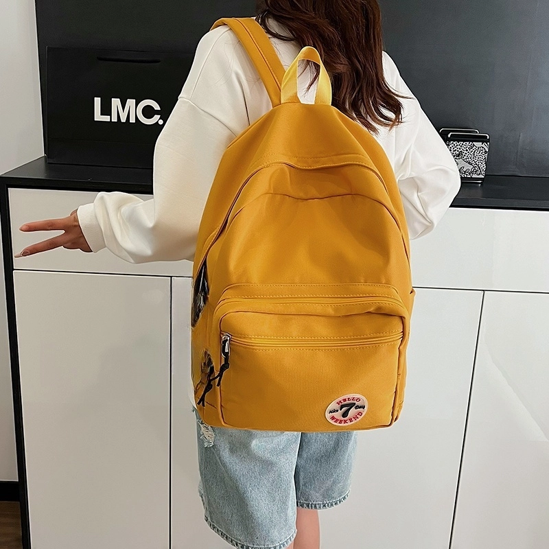 普乐威 日系原宿风简约百搭休闲时尚潮流韩版初高中大学上课旅游 尼龙 双肩包 男女同款情侣款 多色