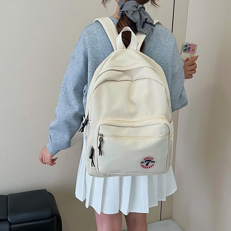 普乐威 日系原宿风简约百搭休闲时尚潮流韩版初高中大学上课旅游 尼龙 双肩包 男女同款情侣款 多色