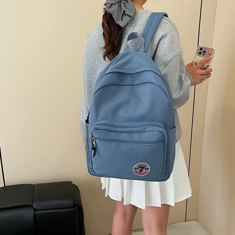 普乐威 日系原宿风简约百搭休闲时尚潮流韩版初高中大学上课旅游 尼龙 双肩包 男女同款情侣款 多色