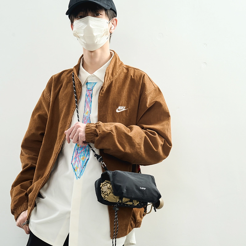 普乐威 时尚韩版便携运动通勤设计感休闲百搭机能潮牌 尼龙 单肩包 男女同款情侣款 苔藓绿/黑色