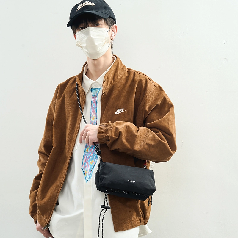 普乐威 时尚韩版便携运动通勤设计感休闲百搭机能潮牌 尼龙 单肩包 男女同款情侣款 苔藓绿/黑色