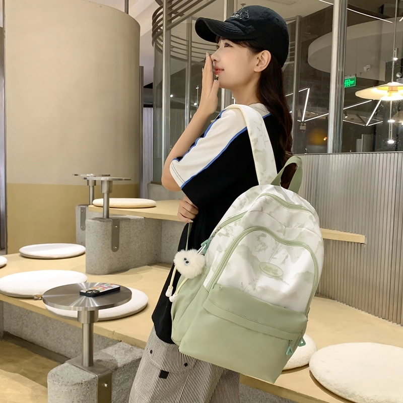 普乐威 中式高颜值扎染小众清新可爱旅游轻便大学生初高中生大容量 尼龙 双肩包 大号 女款 多色