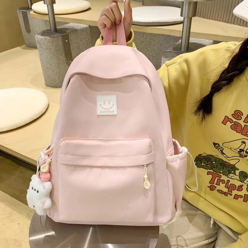 普乐威 大学生日系森系初中生高中韩版简约百搭 尼龙 双肩包 大号 男女同款情侣款 多色