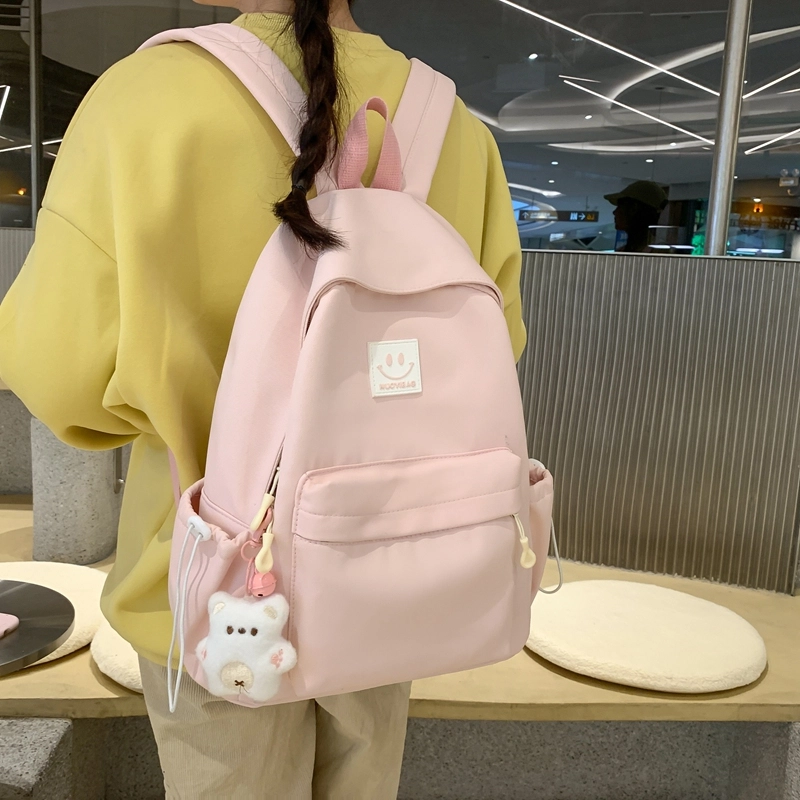 普乐威 大学生日系森系初中生高中韩版简约百搭 尼龙 双肩包 大号 男女同款情侣款 多色