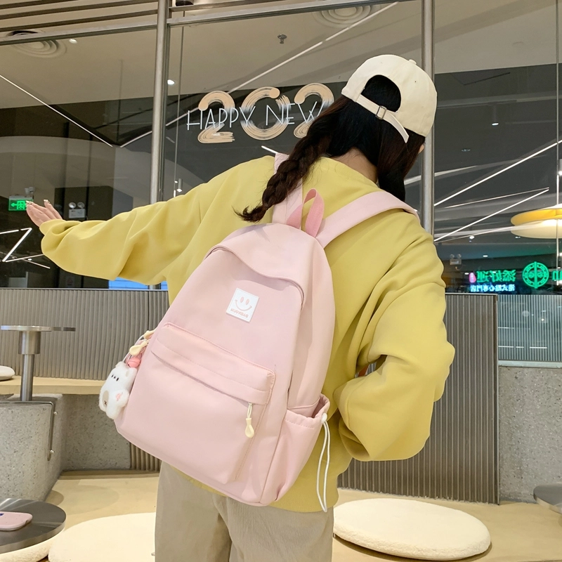 普乐威 大学生日系森系初中生高中韩版简约百搭 尼龙 双肩包 大号 男女同款情侣款 多色
