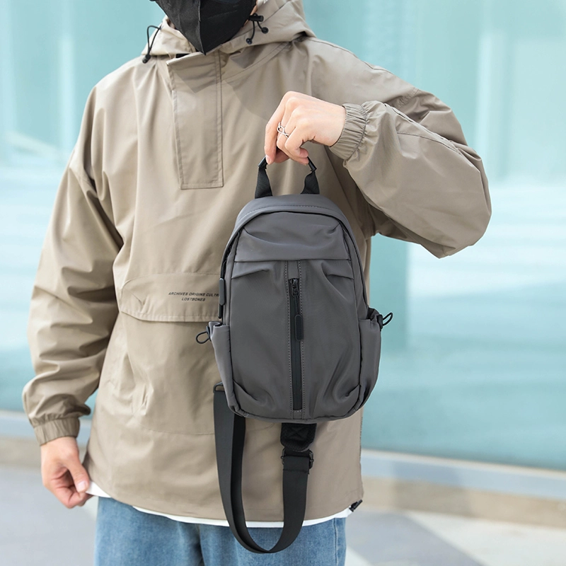 普乐威 简约百搭多功能潮牌 尼龙布 胸包 男女同款情侣款 灰色/黑色/蓝色