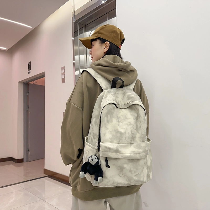 普乐威 扎染简约高中大学生时尚潮流百搭通勤旅游潮牌 尼龙 双肩包 男女同款情侣款 多色