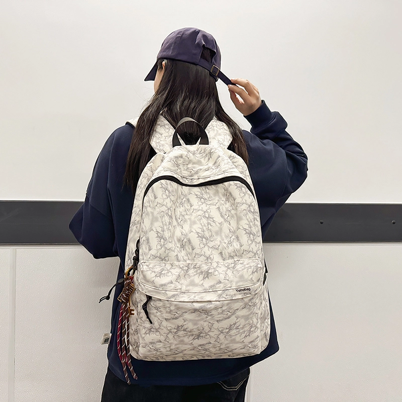 普乐威 韩系高颜值书包学生简约时尚潮流通勤旅游 尼龙 背包双肩包 男女同款情侣款 黑色/酒红色/绿色/米色