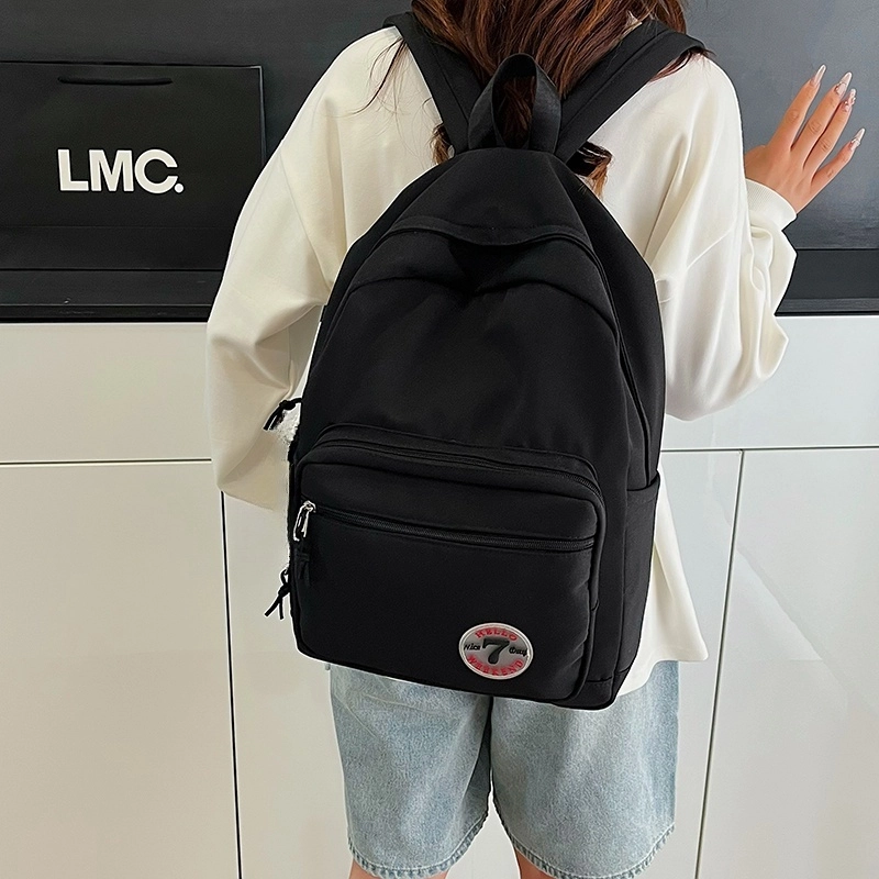 普乐威 日系原宿风简约百搭休闲时尚潮流韩版初高中大学上课旅游 尼龙 双肩包 男女同款情侣款 多色