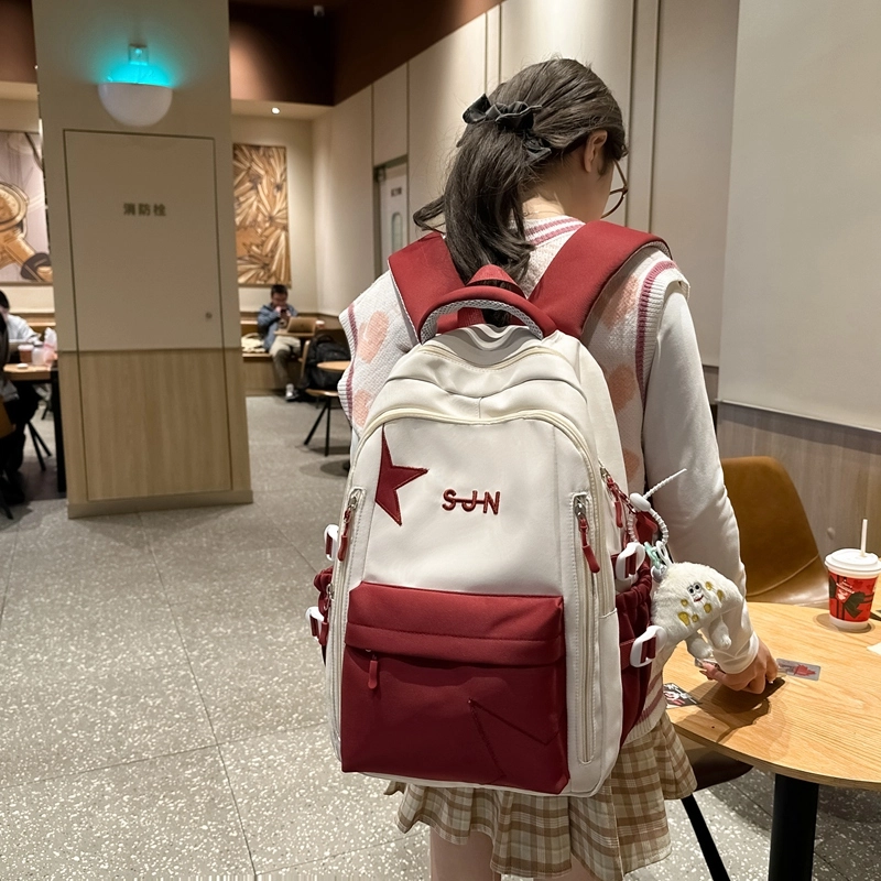 普乐威 小众高颜值大容量高中大学生初中生校园百搭小清新韩国森系 尼龙 双肩包 男女同款情侣款 多色