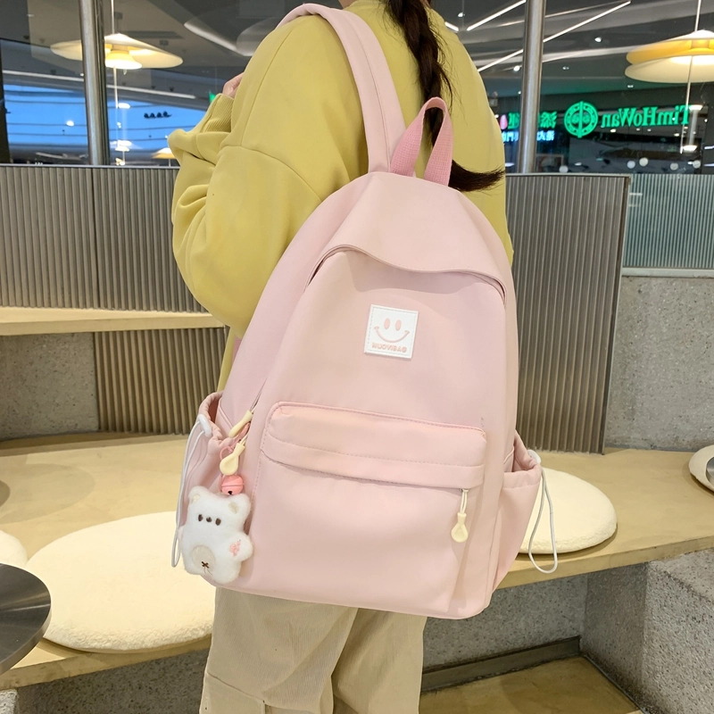普乐威 大学生日系森系初中生高中韩版简约百搭 尼龙 双肩包 大号 男女同款情侣款 多色