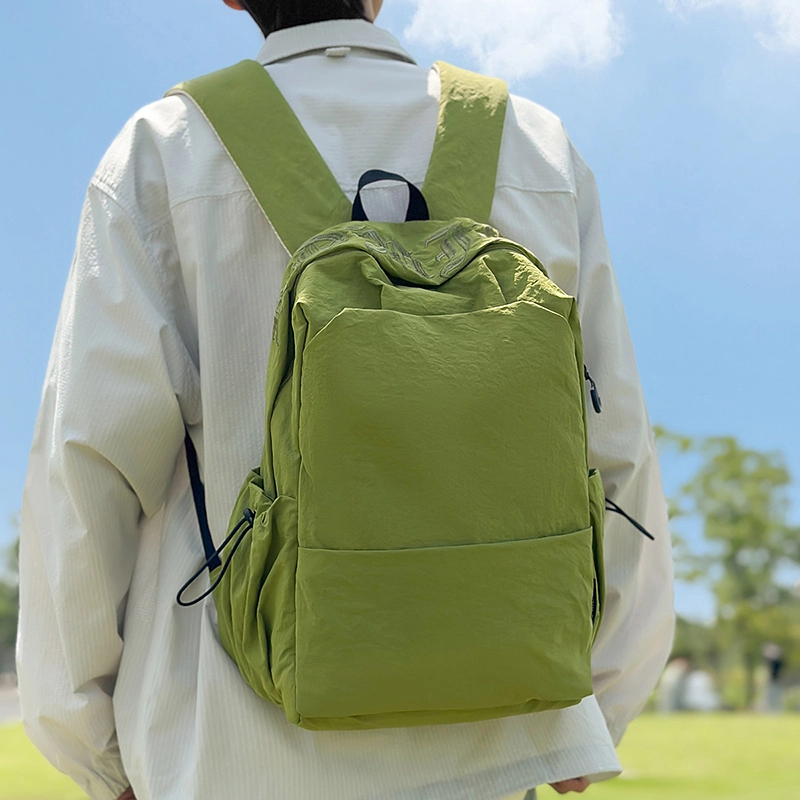普乐威 纯色高级感简约通勤轻便学生 尼龙 书包背包双肩包 男女同款情侣款 多色