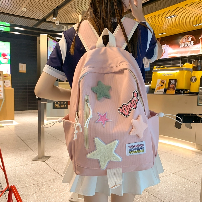 普乐威 韩版小众潮流时尚洋气百搭高颜值 尼龙 双肩包 男女同款情侣款 多色