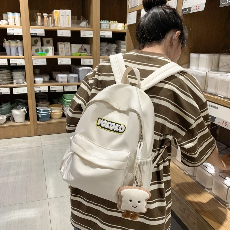普乐威 高颜值小众大容量韩系可爱清新简约时尚百搭 尼龙 双肩包 常规 男女同款情侣款 多色