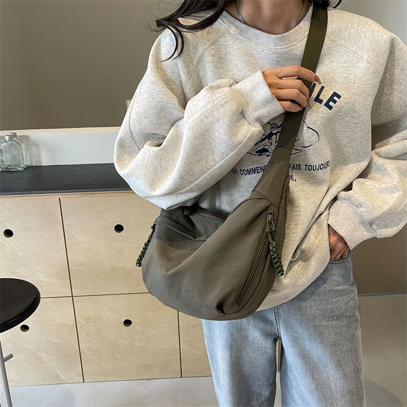 普乐威 简约百搭高级感轻便文艺上课通勤 布 单肩包 男女同款情侣款 多色