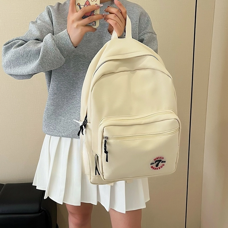 普乐威 日系原宿风简约百搭休闲时尚潮流韩版初高中大学上课旅游 尼龙 双肩包 男女同款情侣款 多色