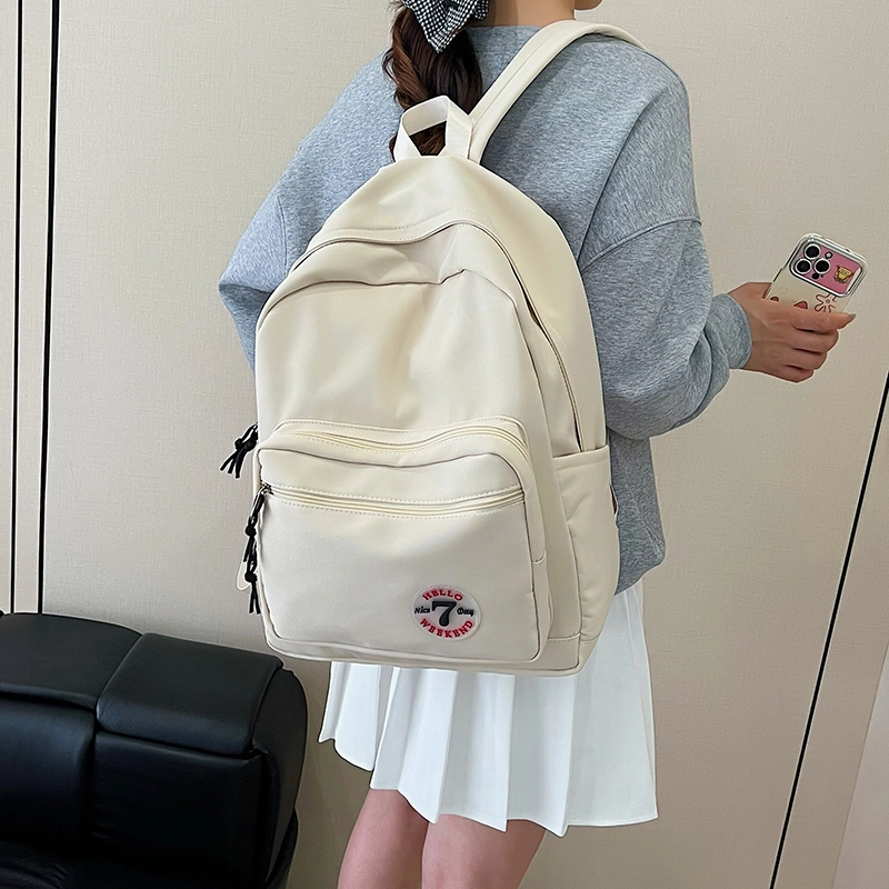 普乐威 日系原宿风简约百搭休闲时尚潮流韩版初高中大学上课旅游 尼龙 双肩包 男女同款情侣款 多色