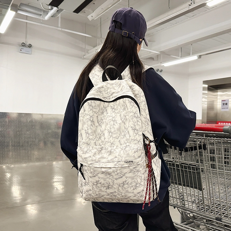 普乐威 韩系高颜值书包学生简约时尚潮流通勤旅游 尼龙 背包双肩包 男女同款情侣款 黑色/酒红色/绿色/米色
