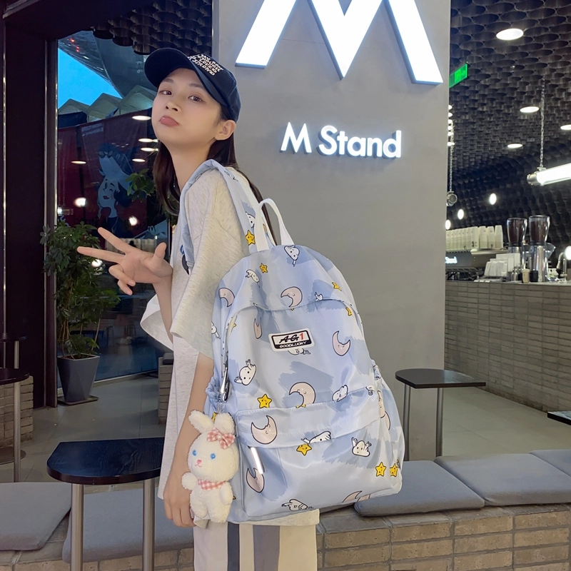 普乐威 可爱卡通甜美高颜值小众设计大容量上课通勤百搭 尼龙 双肩包 女款 多色