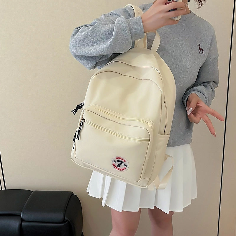 普乐威 日系原宿风简约百搭休闲时尚潮流韩版初高中大学上课旅游 尼龙 双肩包 男女同款情侣款 多色