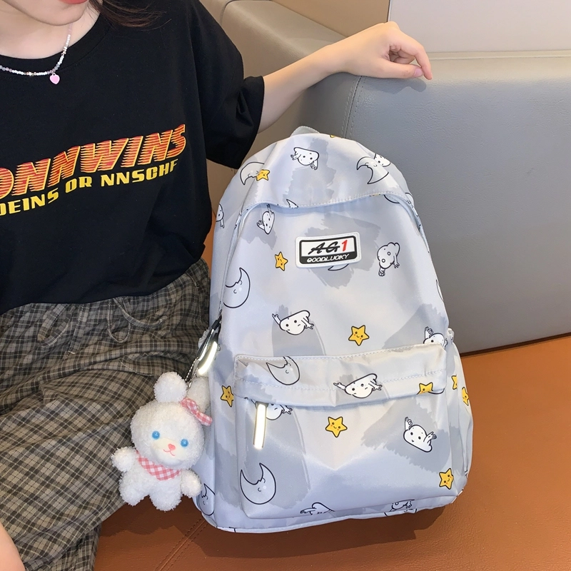 普乐威 可爱卡通甜美高颜值小众设计大容量上课通勤百搭 尼龙 双肩包 女款 多色
