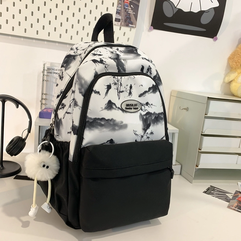普乐威 中式高颜值扎染小众清新可爱旅游轻便大学生初高中生大容量 尼龙 双肩包 大号 女款 多色
