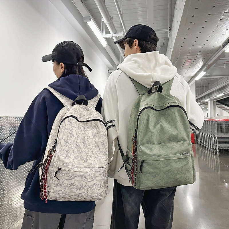 普乐威 韩系高颜值书包学生简约时尚潮流通勤旅游 尼龙 背包双肩包 男女同款情侣款 黑色/酒红色/绿色/米色