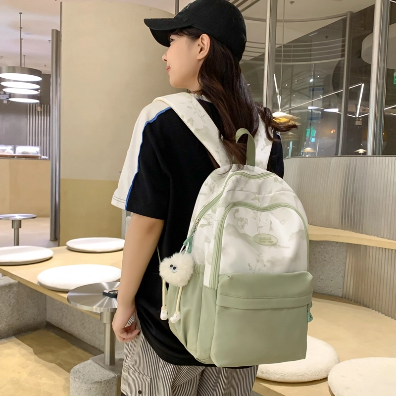 普乐威 中式高颜值扎染小众清新可爱旅游轻便大学生初高中生大容量 尼龙 双肩包 大号 女款 多色